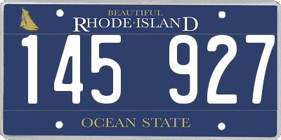 RI license plate 145927