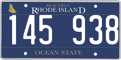 RI license plate 145938