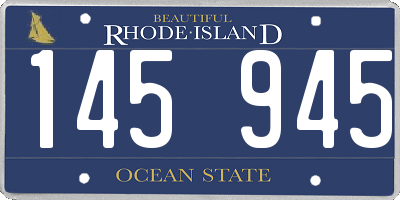 RI license plate 145945
