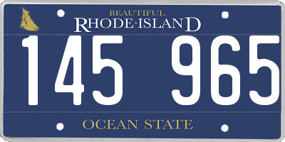 RI license plate 145965