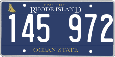 RI license plate 145972