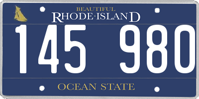 RI license plate 145980