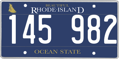 RI license plate 145982