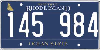 RI license plate 145984