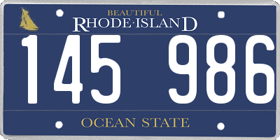 RI license plate 145986