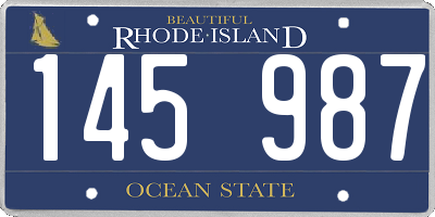 RI license plate 145987