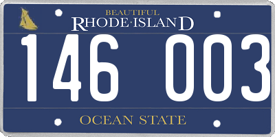 RI license plate 146003