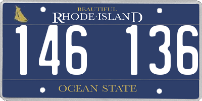 RI license plate 146136