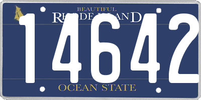 RI license plate 14642