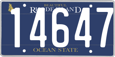 RI license plate 14647