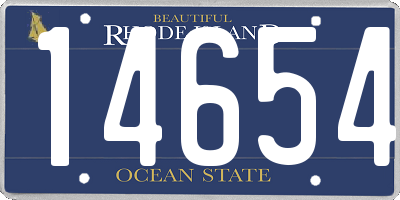 RI license plate 14654