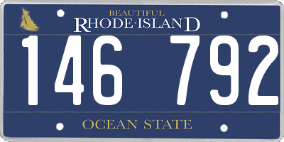 RI license plate 146792