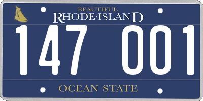 RI license plate 147001