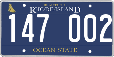 RI license plate 147002