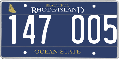 RI license plate 147005