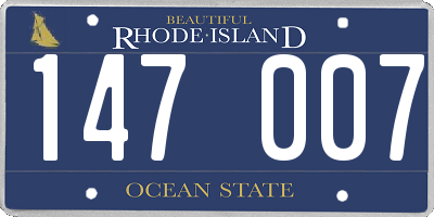 RI license plate 147007