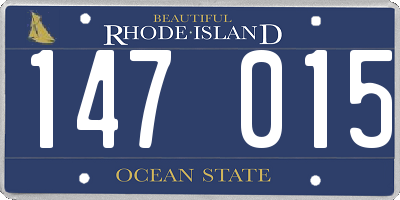 RI license plate 147015
