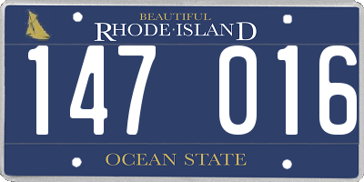RI license plate 147016