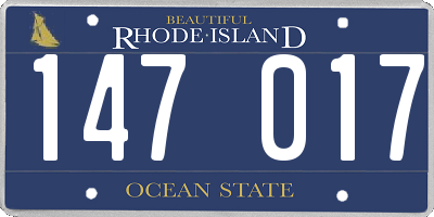 RI license plate 147017