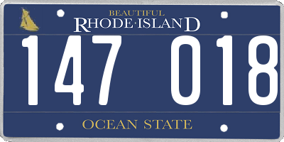 RI license plate 147018