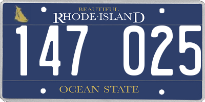 RI license plate 147025