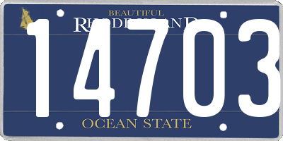 RI license plate 14703