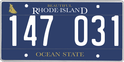 RI license plate 147031