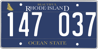 RI license plate 147037