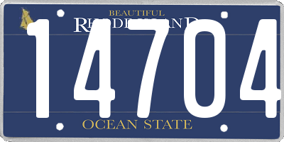RI license plate 14704