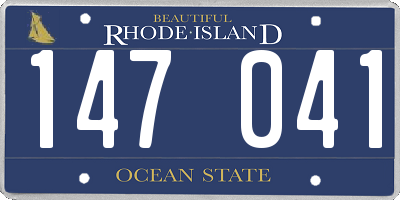 RI license plate 147041