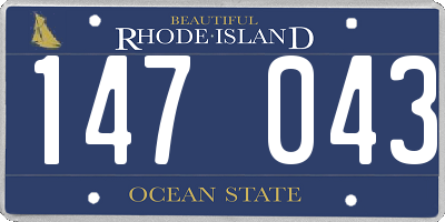 RI license plate 147043