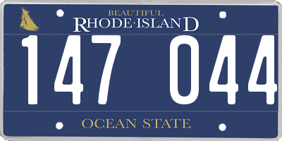 RI license plate 147044