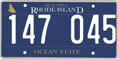RI license plate 147045