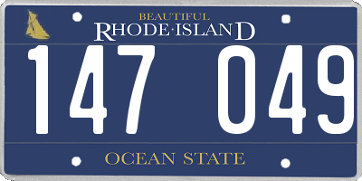 RI license plate 147049