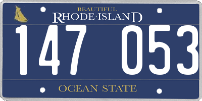 RI license plate 147053