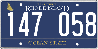 RI license plate 147058