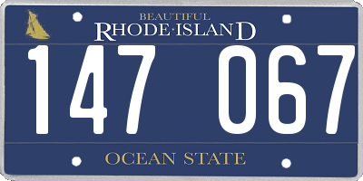 RI license plate 147067