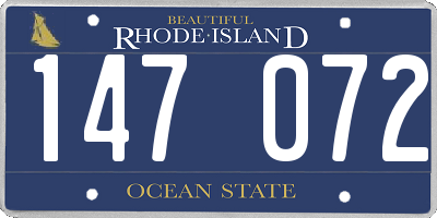 RI license plate 147072