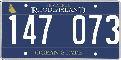 RI license plate 147073