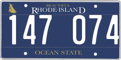 RI license plate 147074