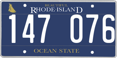 RI license plate 147076