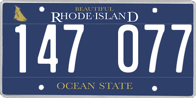 RI license plate 147077