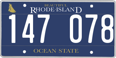 RI license plate 147078