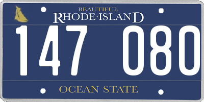 RI license plate 147080