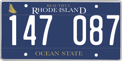 RI license plate 147087