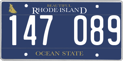 RI license plate 147089