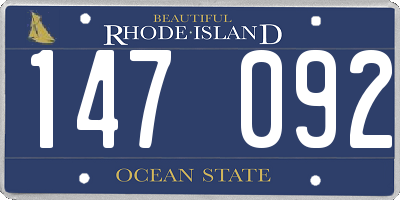 RI license plate 147092