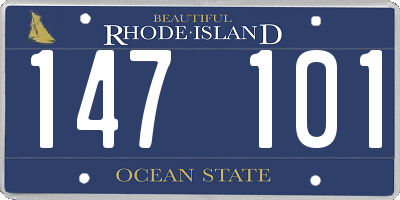 RI license plate 147101