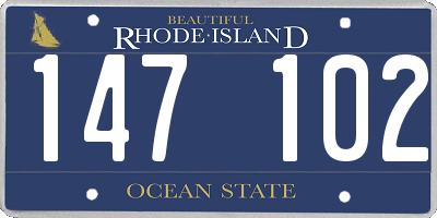 RI license plate 147102