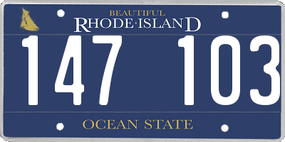 RI license plate 147103